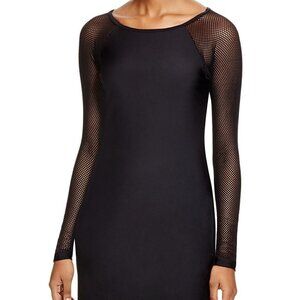 DKNY Black Scuba Dress Swim Cover-Up "Mesh Effect" | Size: XS
